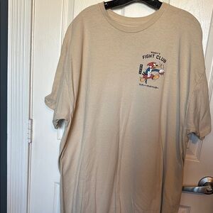 Woodys Fight Club Riot Society Men's Beige Graphic T-Shirt. XXL
